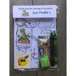 Dinosaur party Bags, pre filled party favours, personalised.