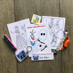 Frozen party Bags, pre filled party favours, personalised.