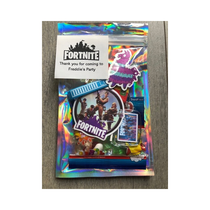 Fortnite party Bags, pre filled party favours, personalised.
