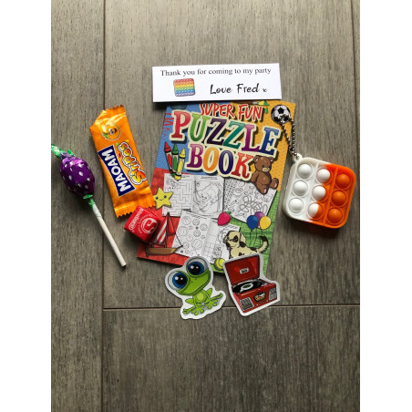 POP IT party Bags, pre filled party favours, personalised.