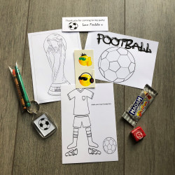 Football party Bags, pre filled party favours, personalised.