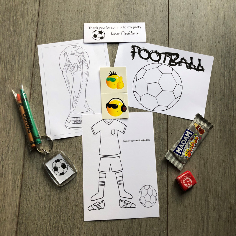 Football party Bags, pre filled party favours, personalised.