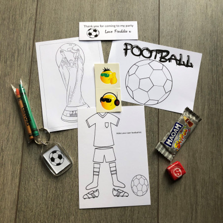 Football party Bags, pre filled party favours, personalised.